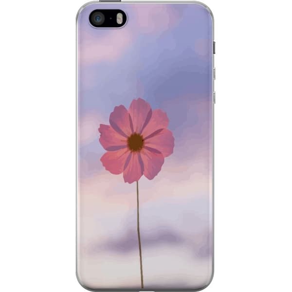 Telefontaske til Apple iPhone SE (2016) med lyserød blomst