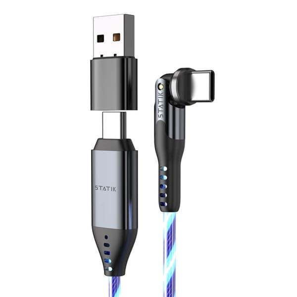 STATIK Kabel PowerPivot Pro Glowing LED USB-C Till USB-C 1m