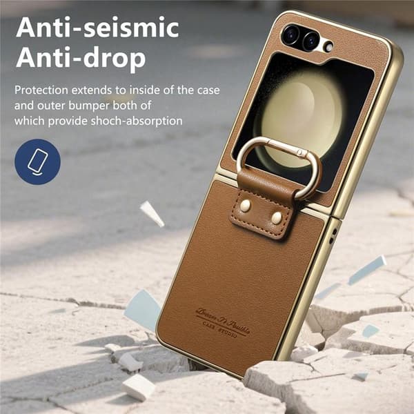 Mobilskal för Galaxy Z Flip 6 Electroplating Ring Kickstand