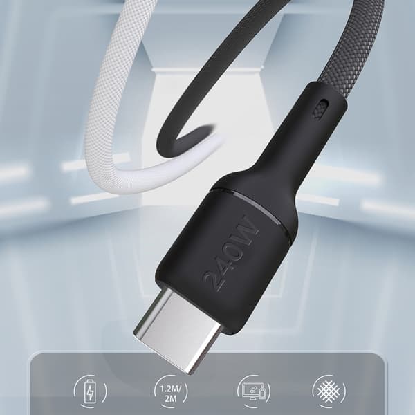 Dudao USB-C–USB-C-kaapeli 240W 2m L9C Max - Musta
