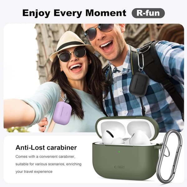Tech-Protect Apple Airpods Pro 3 Etui Silikone Krog - Sort