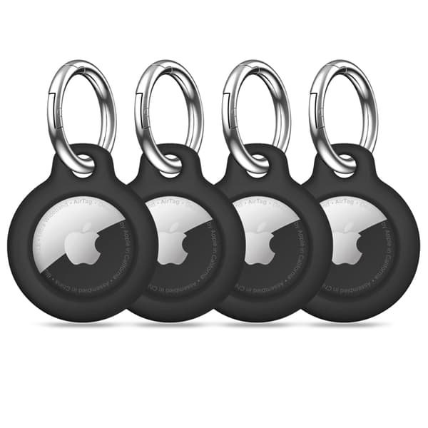 [4-Pack] Tech Protect Apple Airtag 1/2 nøglering - Sort