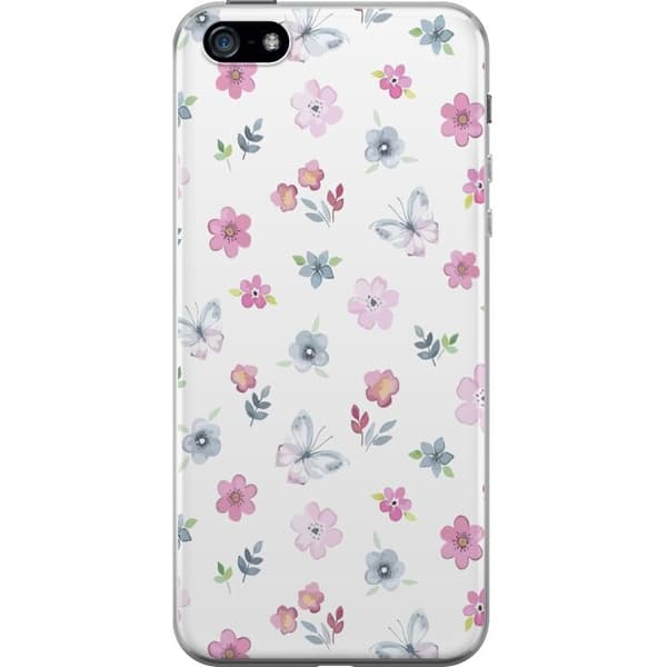 Taske til Apple iPhone 5 med blomster og sommerfugle