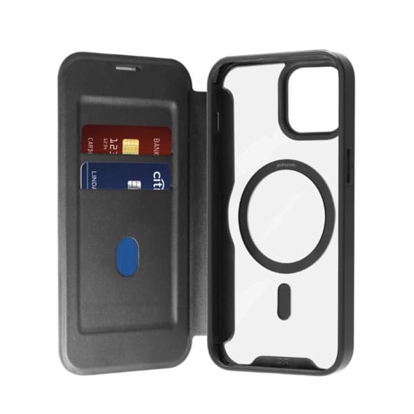 Puro iPhone 16 Pungcover Magsafe Læder med Flap - Sort