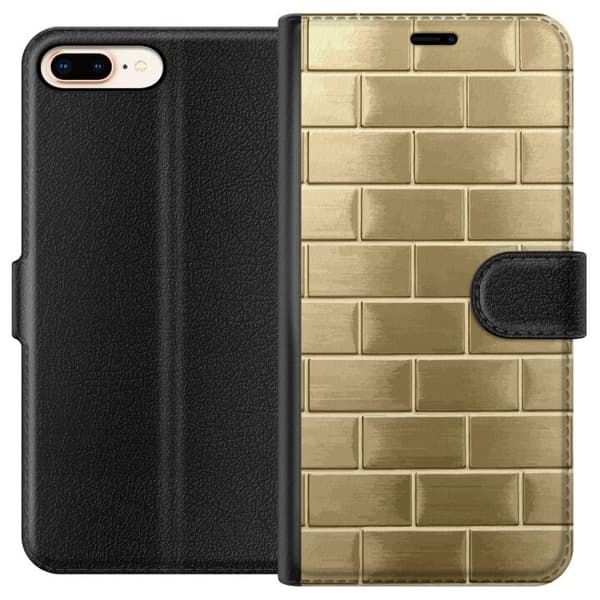 Plånboksfodral till Apple iPhone 7 Plus med Gyllene Murstenar