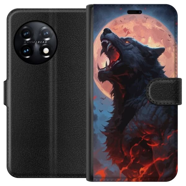 Plånboksfodral till OnePlus 11 med Ylande varg