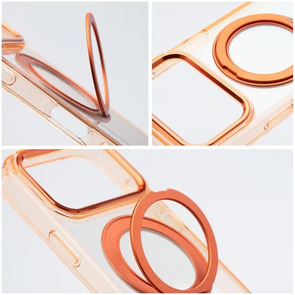 Mobilskal Magafe iPhone 17 Pro Frame Circle med Stand - Orange