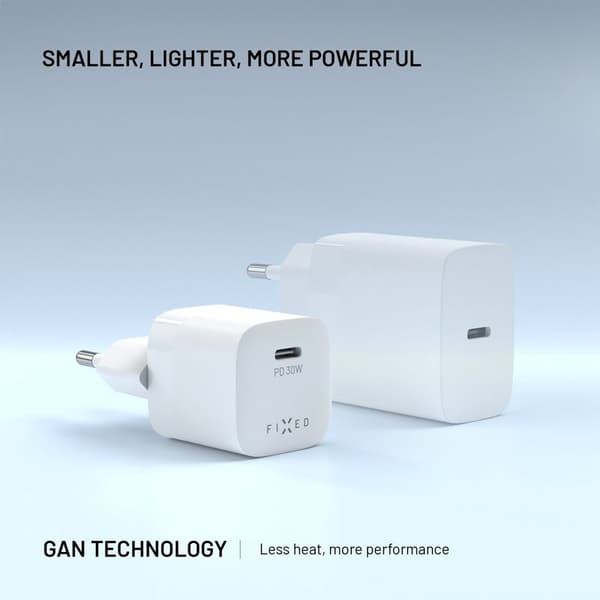 FIXED Super Snabb Mini Hemladdare USB-C PD 30W Vit
