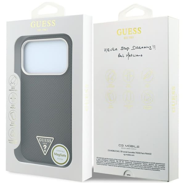 Guess Mobilskal För iPhone 18 Pro Max/17 Pro Max Magsafe Kevlar Triangle Logo
