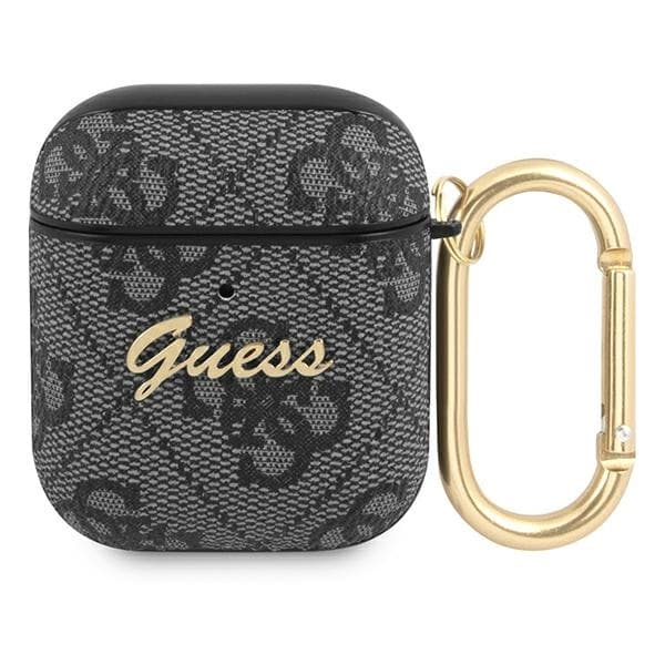 Guess AirPods 1/2 Cover Script Metal Collection - Grå