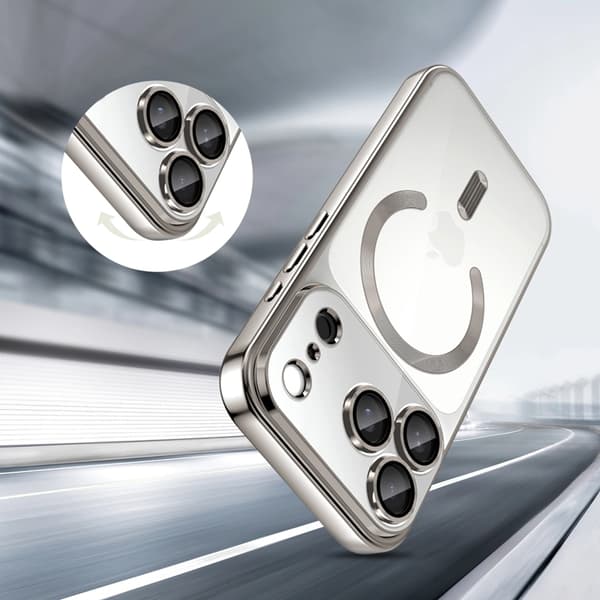 Tech-Protect telefontaske til iPhone 17 Pro Magsafe Flex - skinnende sølv