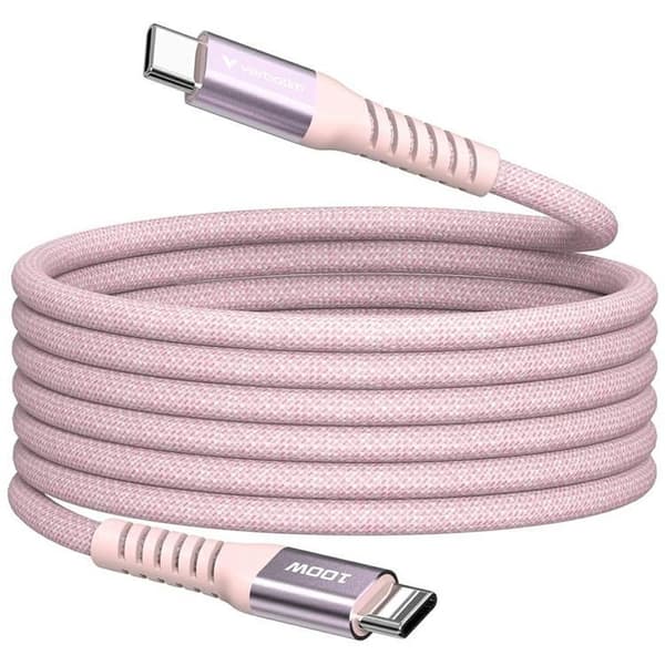 Verbatim USB-C–USB-C 100W -kaapeli 1.2m Sync & Charge 31857 - Pinkki