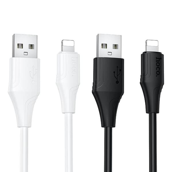 HOCO USB-A–Lightning-kaapeli 2.4A 1m silikoni X124 - Musta