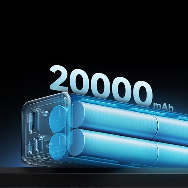 Cuktech Powerbank 20000 mAh 100W 2xUSB-C 1xUSB-A - Grå