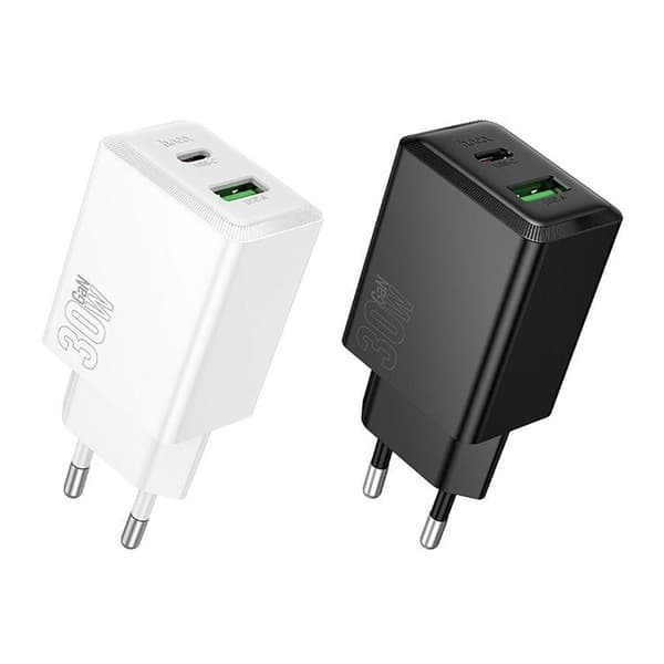 Hoco Hurtigoplader PD 30W USB-A USB-C QC3.0 AFC 3A N71 - Sort