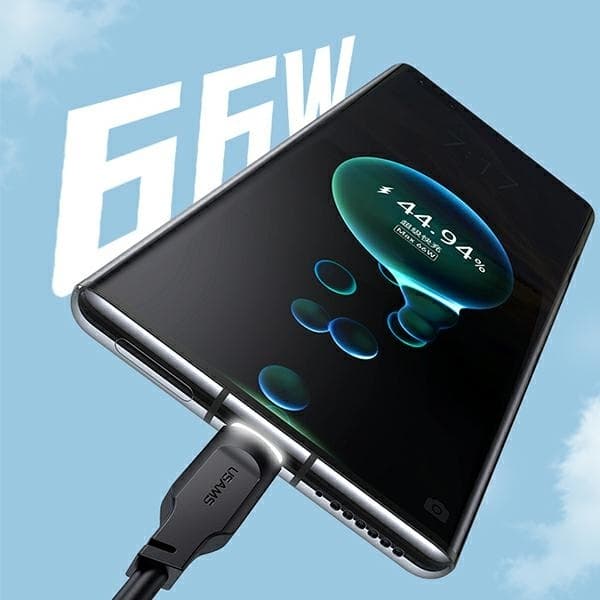USAMS USB-C-kaapeli 6A 1,2m Display Lithe (US-SJ568) - Vihreä