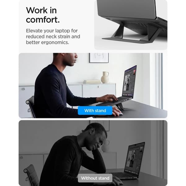 Spigen Laptopstativ Slimfold LD201-S6 - Rymdgrå