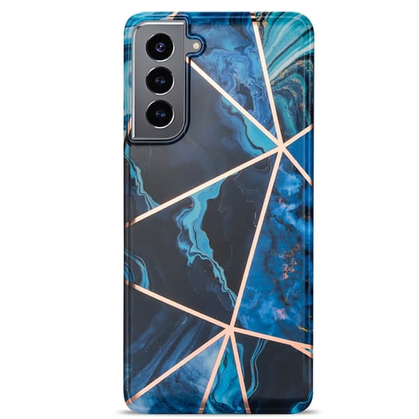 BOOM - Grid cover Galaxy S21 Plus - Blå Marmor