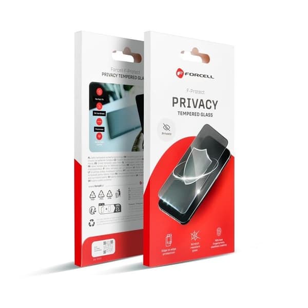 Forcell iPhone 16 Plus Karkaistu lasinen näytönsuoja Privacy - Musta