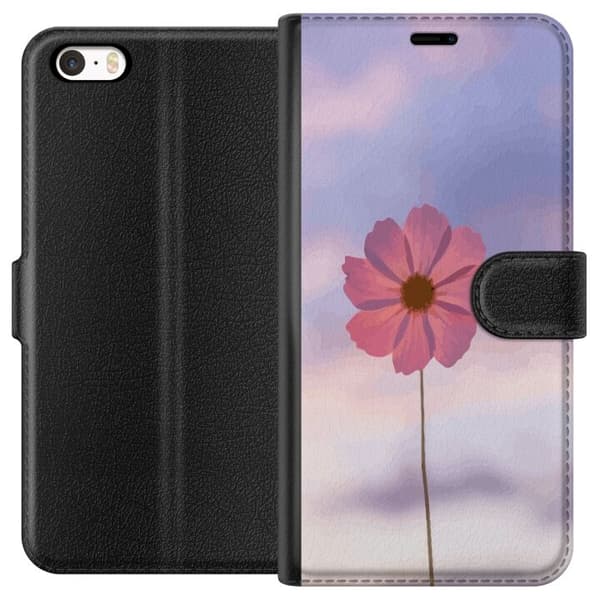 Pung Taske til Apple iPhone 5 med Lyserød Blomst