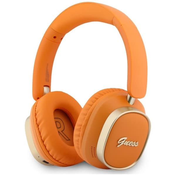 Guess On-Ear Kuulokkeet Bluetooth ENC Rectangle Metal Script - Oranssi