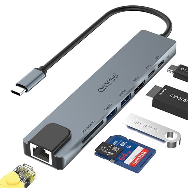 Araree AM81 Multihub 8-i-1 AR60-01379A - Sort