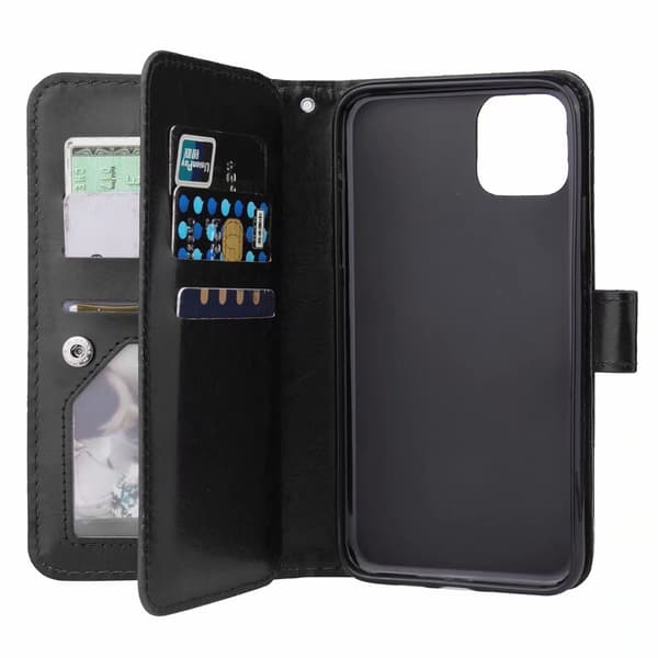Elegant tegnebog taske til iPhone 12 Pro Max - Sort
