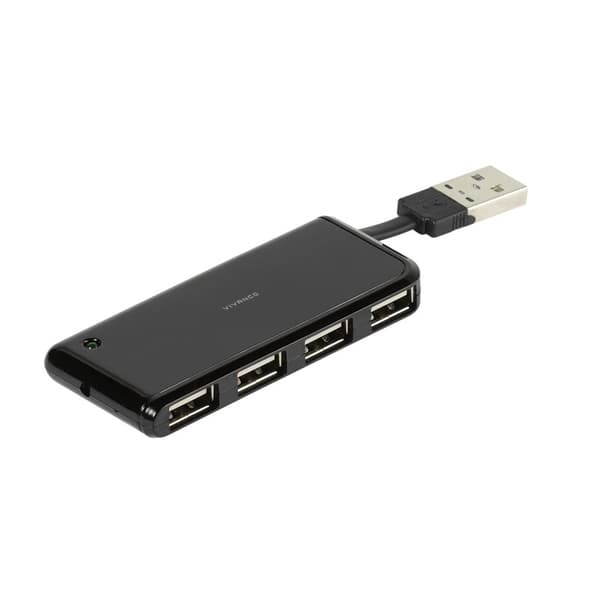 Vivanco 4x Port kompakt passiv USB-A 2.0 HUB Sort