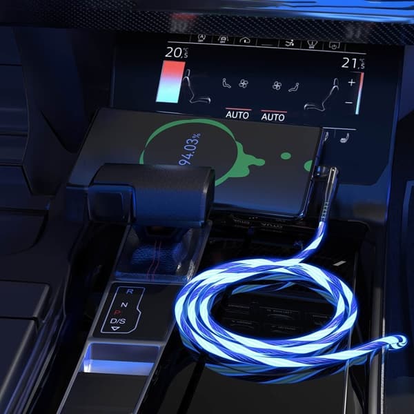 STATIK Kabel PowerPivot Pro Glowing LED USB-C Till USB-C 1m