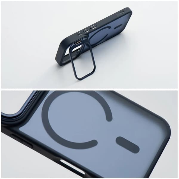 Forcell Mobilcover Magsafe Til iPhone 17 Pro Shadow Stand - Marineblå
