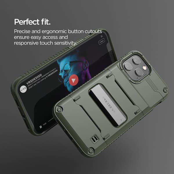 VRS DESIGN Damda QuickStand Skal iPhone 12 Mini - Grön