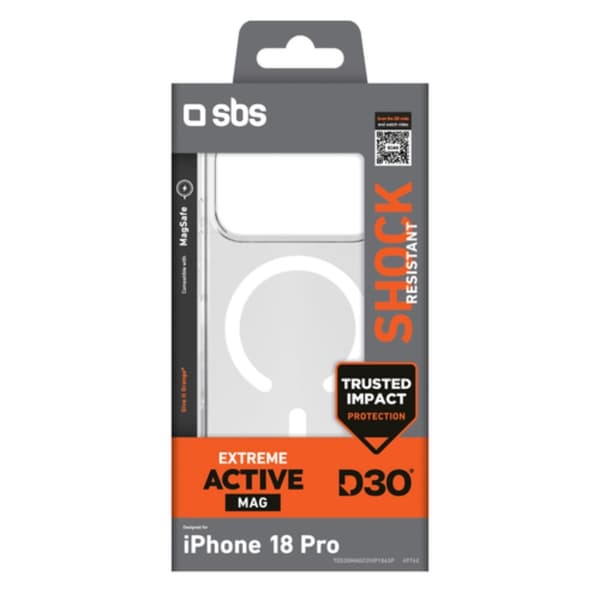 SBS Mobilskal För iPhone 18 Pro/17 Pro Magsafe D30 - Transparent