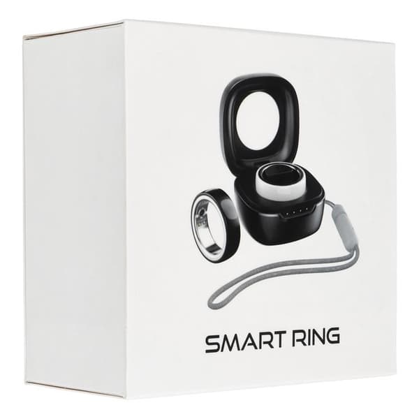 Smart Ring med Opladningsboks - Størrelse (15.4mm) - Sort