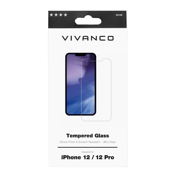 Vivanco Beskyttelsesglas 9H iPhone 12 / 12 Pro
