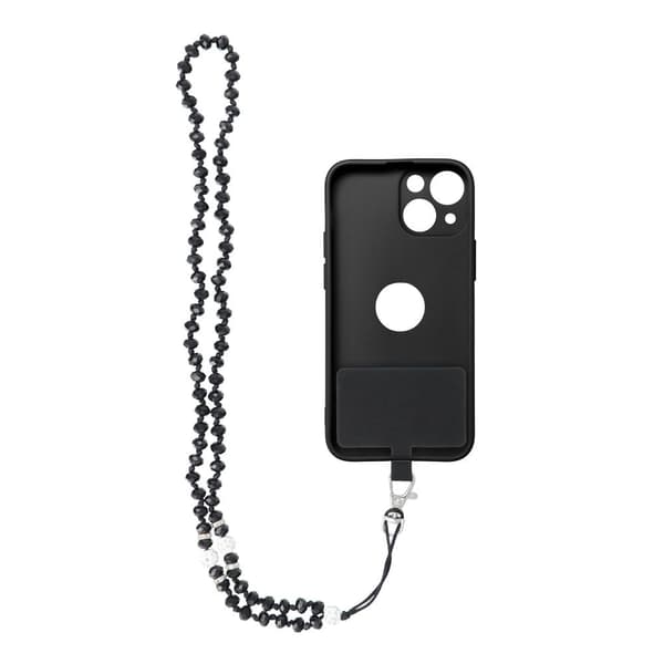 Crystal Diamond Telefon Vedhæng 74m - Sort