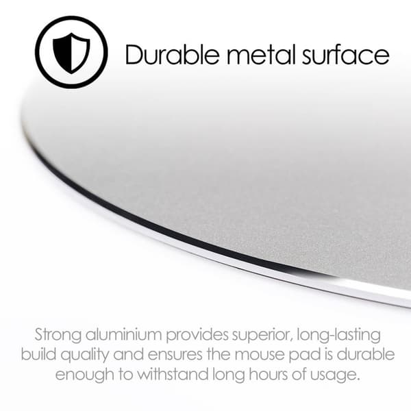 DESIRE2 Musemåtte Premium Aluminium Rund Sølv