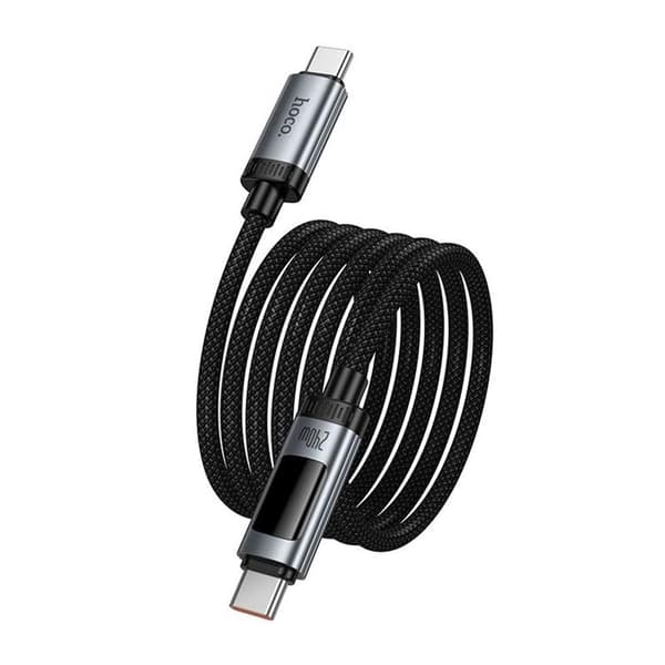 HOCO USB-C til USB-C 240W Kabel 6A 1.2m med Display U148 - Sort