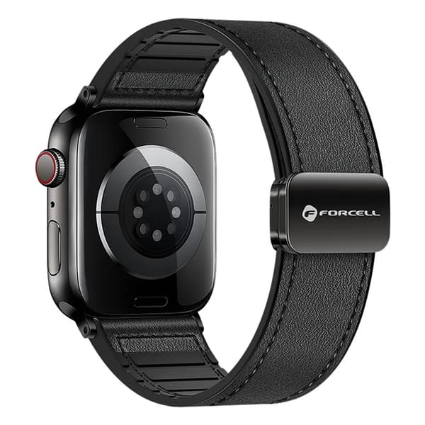 Forcell Apple Watch (38/40/41) Armbånd Læder - Sort