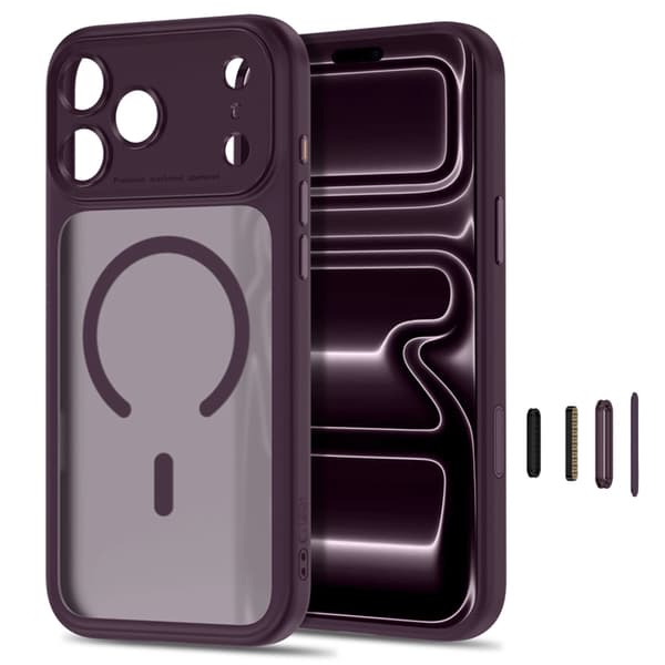Tech-Protect Mobilskal För iPhone 18 Pro/17 Pro Magsafe Magpeak - Matte Burgundy