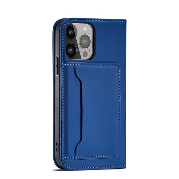 iPhone 13 Pro Max Pung Taske Magnetstativ - Blå
