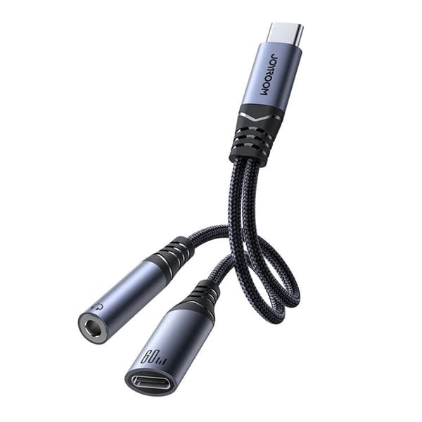Joyroom 2in1 DAC Adapter USB-C/USB-C/3.5 mm Mini Jack Svart