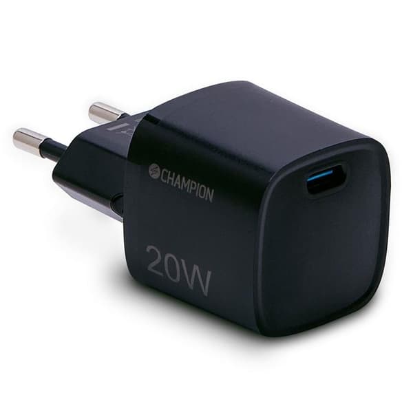 Champion Seinälaturi USB-C 20W - Musta