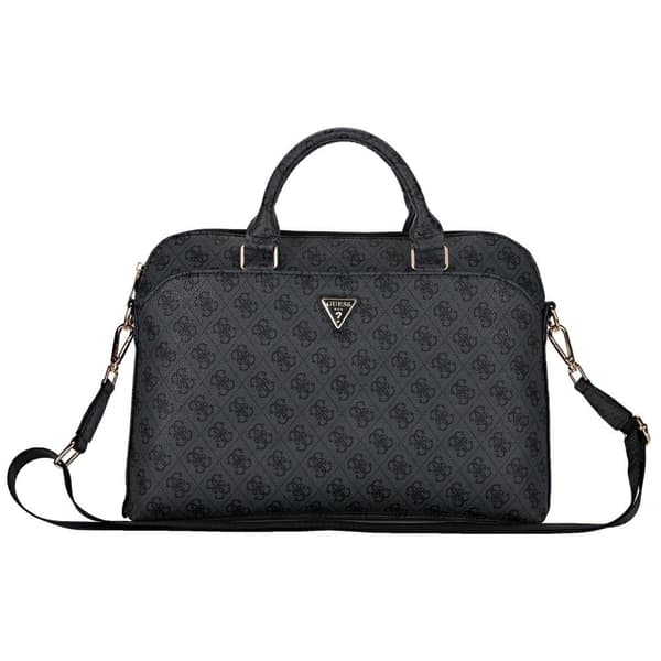 Guess Computertaske 15\" 4G Forlomme Lynlås Triangle Logo - Sort