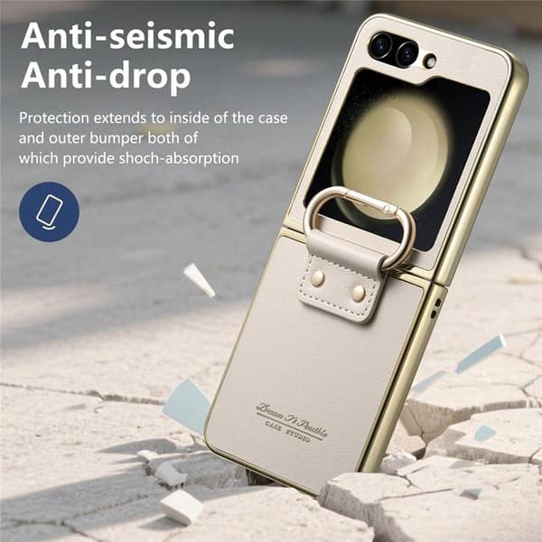 Mobilskal för Galaxy Z Flip 6 Electroplating Ring Kickstand