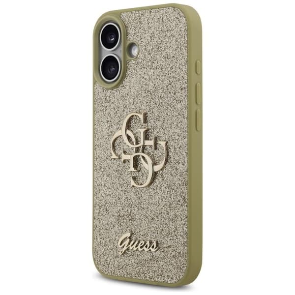 Guess Mobilskal till iPhone 17 Fixed Glitter Big 4G - Guld