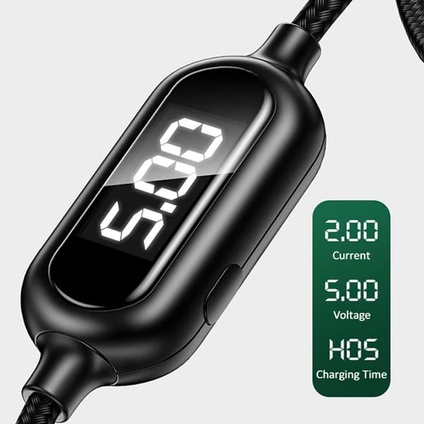 USAMS U48 Lightning Kabel flätad LED 1,2 m SJ423USB02 - Grön