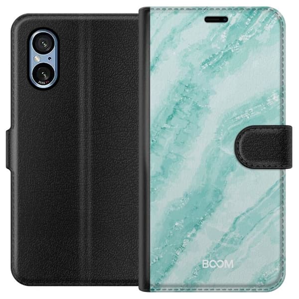 Pung Taske til Sony Xperia 5 V med Mint Marmor