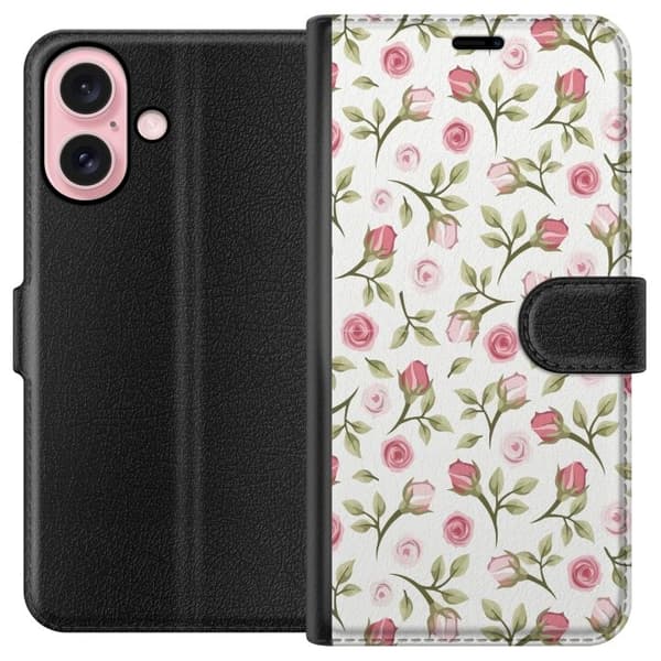 Plånboksfodral till Apple iPhone 16 med Blommigt