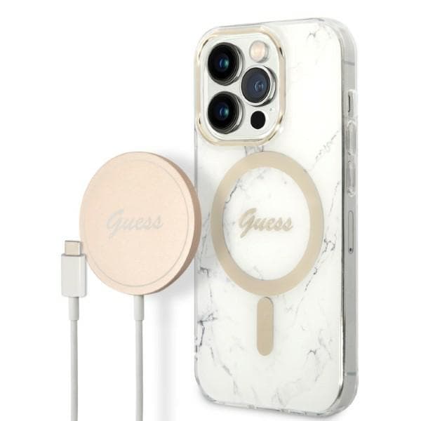 Guess telefontaske til iPhone 14 Pro MagSafe MagSafe Marble