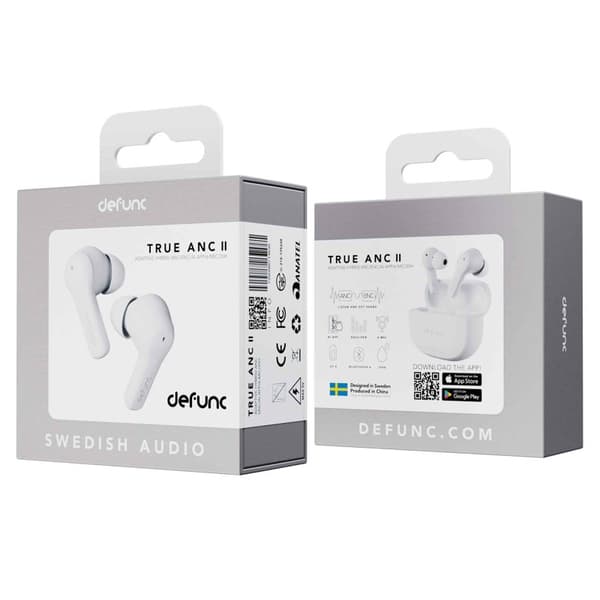 Defunc TRUE ANC II TWS Plugin In-Ear BT Hörlur Vit